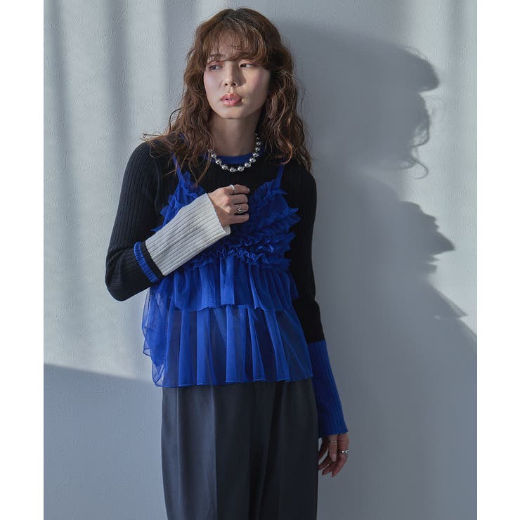 【26aw】フレア袖配色プルオーバーニット 韓国 夢展望 | 夢展望 | 詳細画像11 