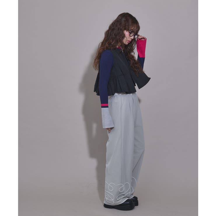 【26aw】フレア袖配色プルオーバーニット 韓国 夢展望 | 夢展望 | 詳細画像17 