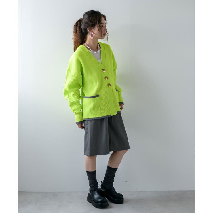 ダンボールニットバイカラーカーディガン 韓国 夢展望 | 夢展望 | 詳細画像14 