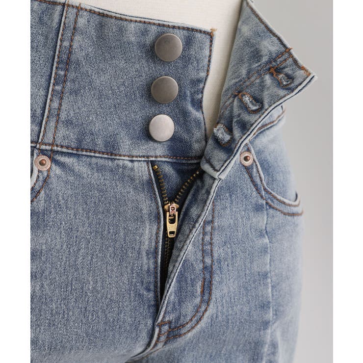 スリット入りカットアウトリボンフレアデニムパンツ 量産型 地雷系 夢展望 | DearMyLove | 詳細画像25 