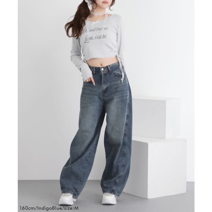 バレルレッグシンプデニムパンツ 量産型 地雷系 夢展望 | DearMyLove | 詳細画像3 