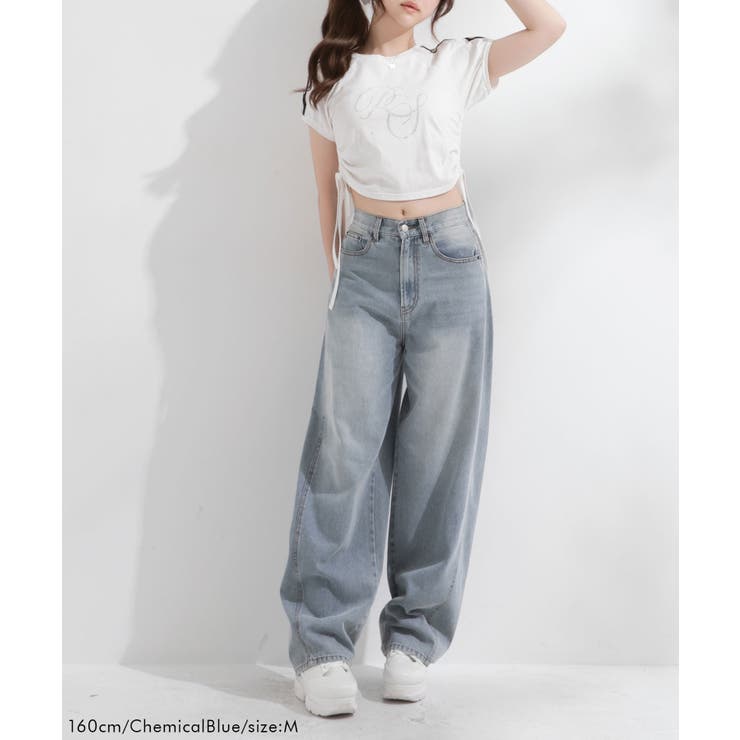 バレルレッグシンプデニムパンツ 量産型 地雷系 夢展望 | DearMyLove | 詳細画像7 