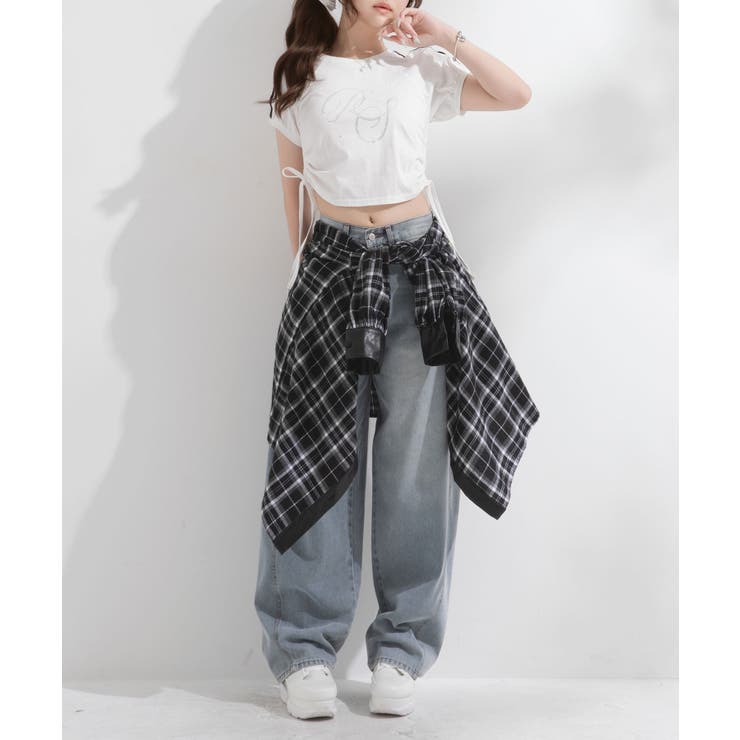 バレルレッグシンプデニムパンツ 量産型 地雷系 夢展望 | DearMyLove | 詳細画像8 