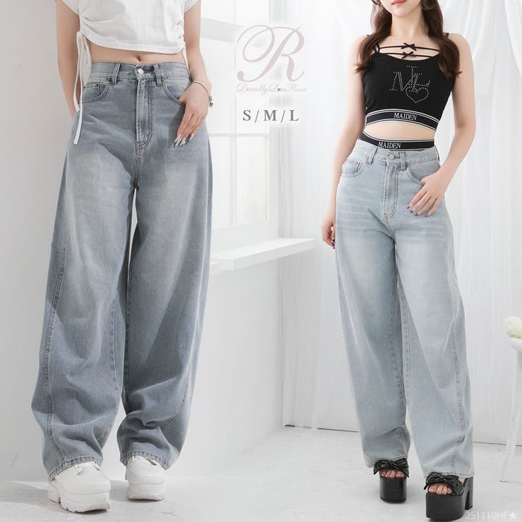 バレルレッグシンプデニムパンツ 量産型 地雷系 夢展望 Rose（ローズ） | 夢展望 | 詳細画像1 