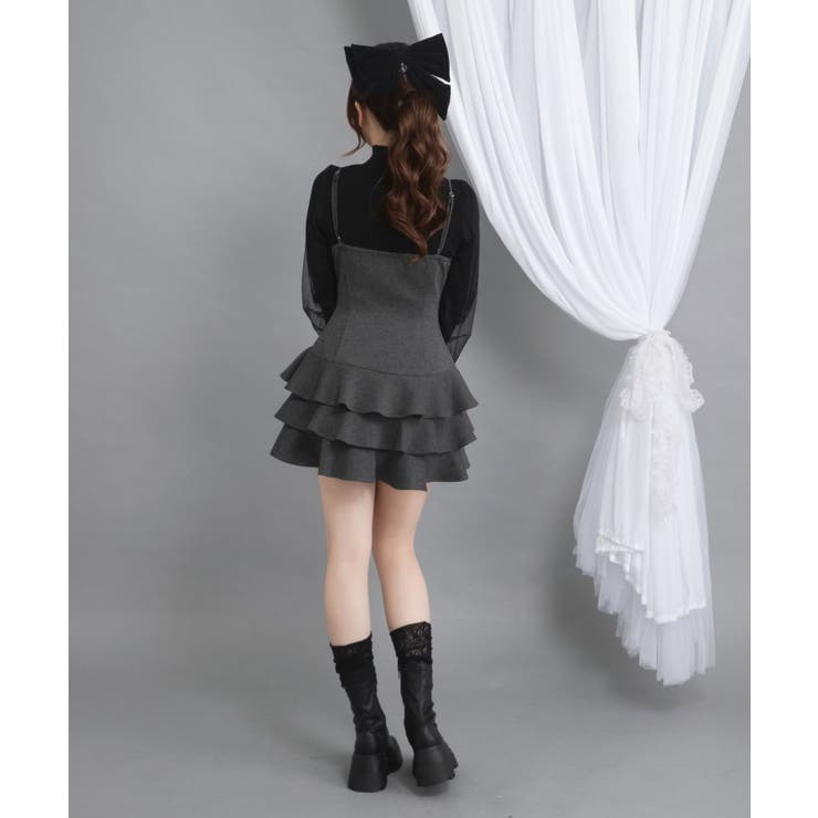 ティアードフリルミニキャミワンピ&パーカーセットアップ 量産型 地雷系 | DearMyLove | 詳細画像15 