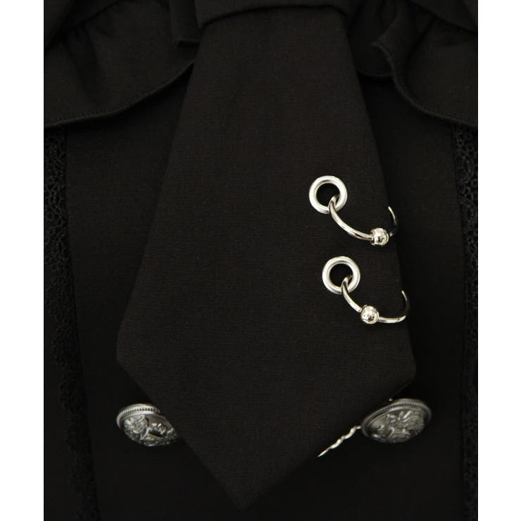 コウモリ襟チェーンボタンフリルプリーツワンピース 量産型 地雷系 夢展望 | DearMyLove | 詳細画像20 