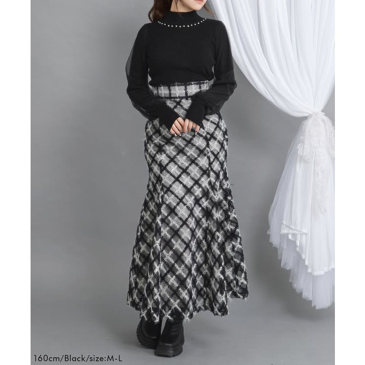 ラメツイードチェックマーメイドスカート【大きいサイズ有り】 量産型 地雷系 | DearMyLove | 詳細画像7 