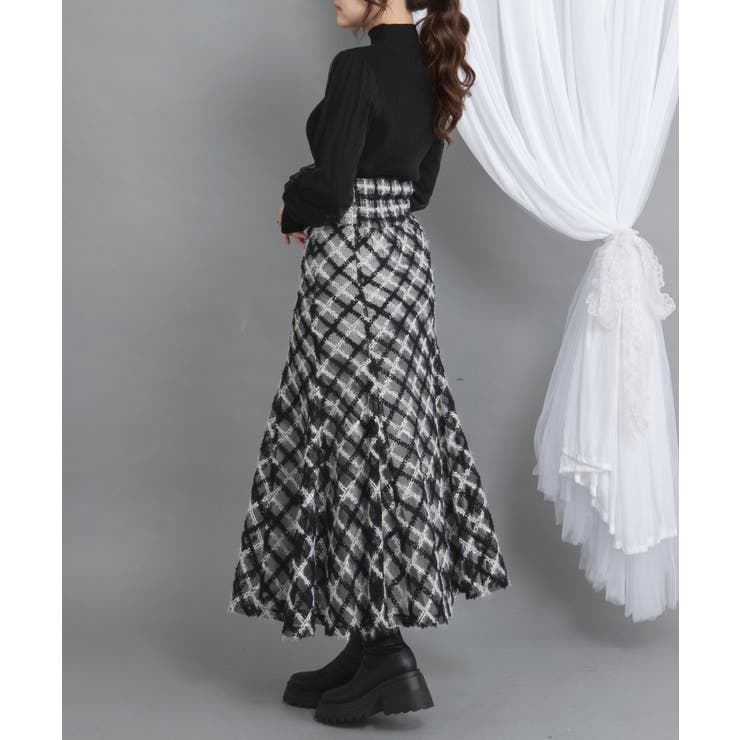 ラメツイードチェックマーメイドスカート【大きいサイズ有り】 量産型 地雷系 | DearMyLove | 詳細画像9 