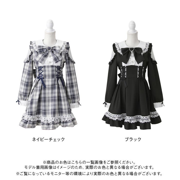 ハートレースウエストレースアップフリルワンピース 量産型 地雷系 夢展望 | DearMyLove | 詳細画像17 