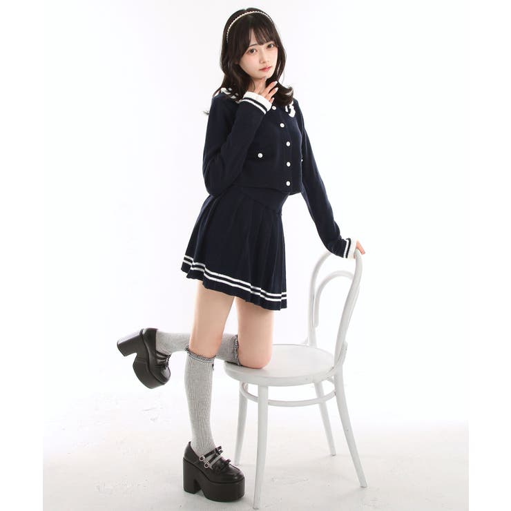 襟付きニットプリーツミニセットアップ【大きいサイズ有り】 量産型 地雷系 | DearMyLove | 詳細画像9 