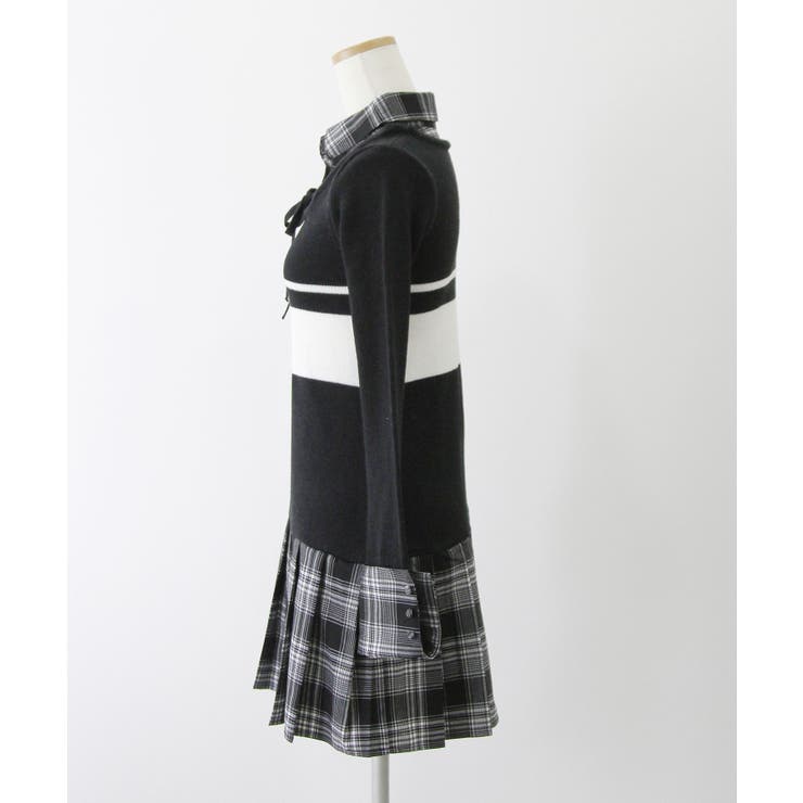 シャツドッキングプリーツニットワンピース 量産型 地雷系 | DearMyLove | 詳細画像6 