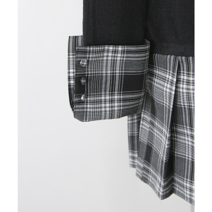 シャツドッキングプリーツニットワンピース 量産型 地雷系 | DearMyLove | 詳細画像10 