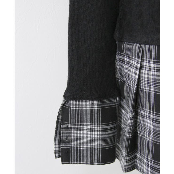 シャツドッキングプリーツニットワンピース 量産型 地雷系 | DearMyLove | 詳細画像11 