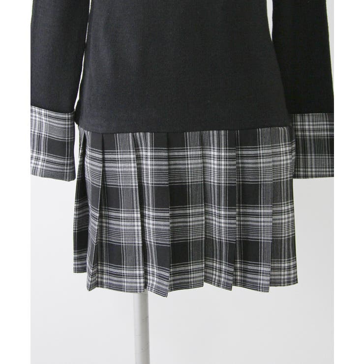 シャツドッキングプリーツニットワンピース 量産型 地雷系 | DearMyLove | 詳細画像12 