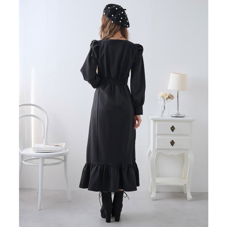 フリルリボンマーメイドワンピース【大きいサイズ有り】 量産型 地雷系 夢展望 | DearMyLove | 詳細画像6 