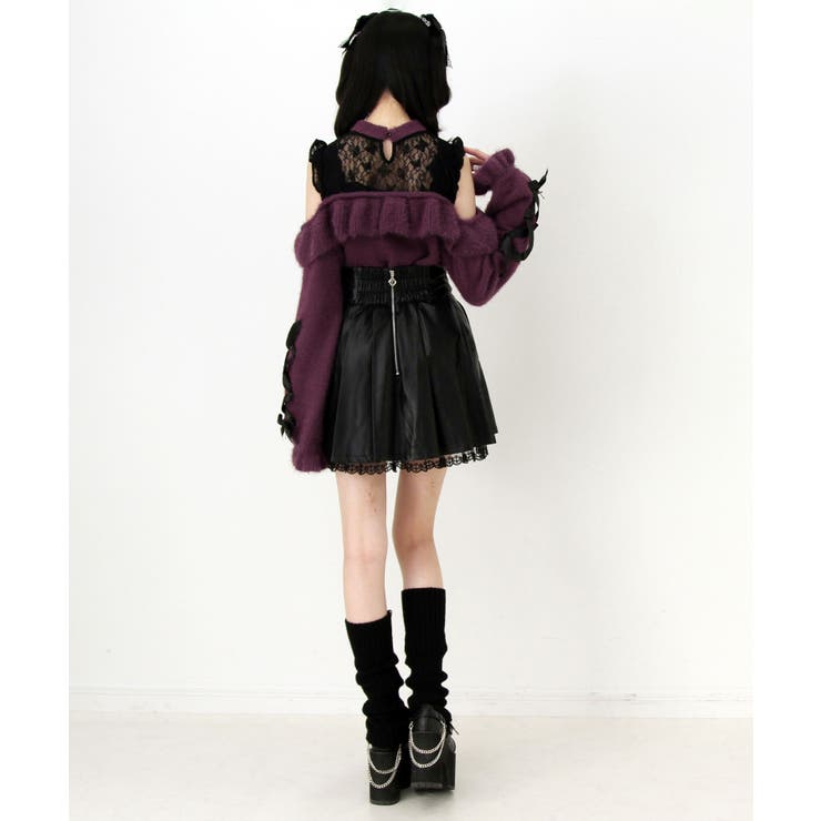 十字架レザーベルトプリーツスカート 量産型 地雷系 夢展望 | DearMyLove | 詳細画像5 