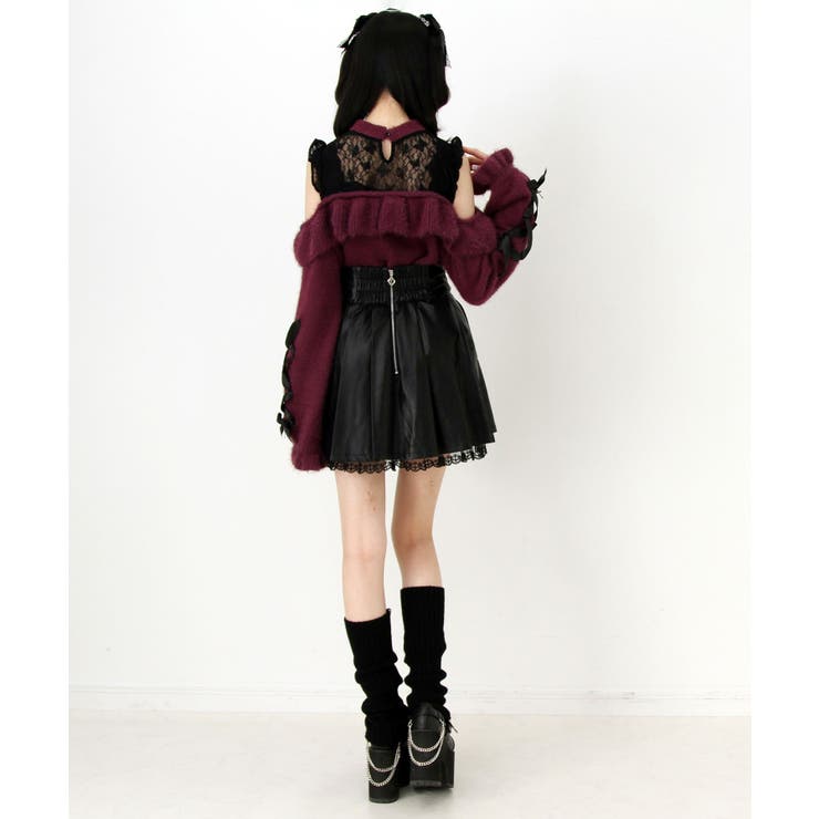 十字架レザーベルトプリーツスカート 量産型 地雷系 夢展望 | DearMyLove | 詳細画像5 