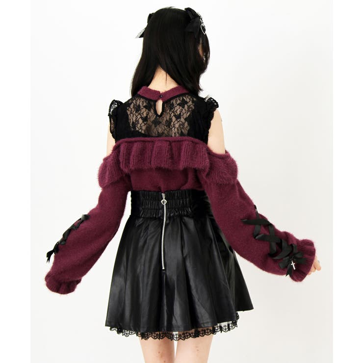 十字架レザーベルトプリーツスカート 量産型 地雷系 夢展望 | DearMyLove | 詳細画像7 