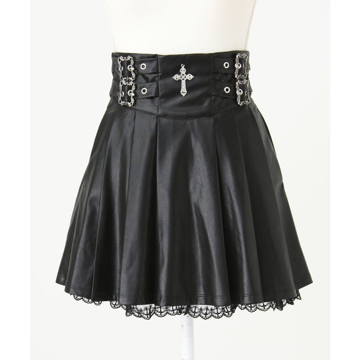 十字架レザーベルトプリーツスカート 量産型 地雷系 夢展望 | DearMyLove | 詳細画像10 