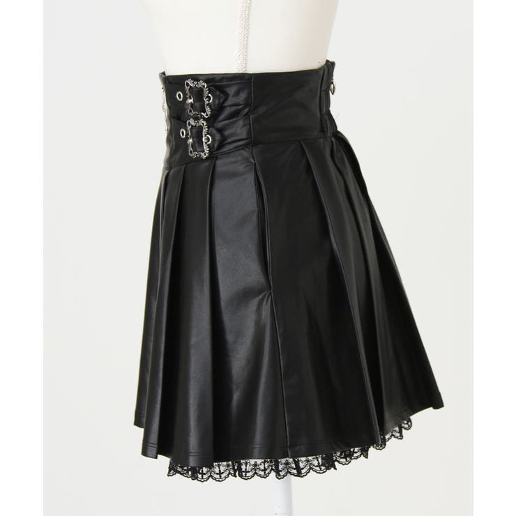 十字架レザーベルトプリーツスカート 量産型 地雷系 夢展望 | DearMyLove | 詳細画像12 