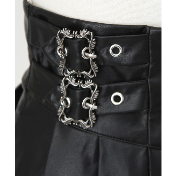 十字架レザーベルトプリーツスカート 量産型 地雷系 夢展望 | DearMyLove | 詳細画像14 