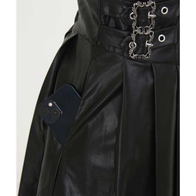 十字架レザーベルトプリーツスカート 量産型 地雷系 夢展望 | DearMyLove | 詳細画像15 