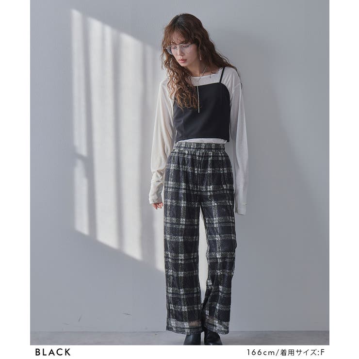 シアーチェック柄レースパンツ 韓国 夢展望 | 夢展望 | 詳細画像9 