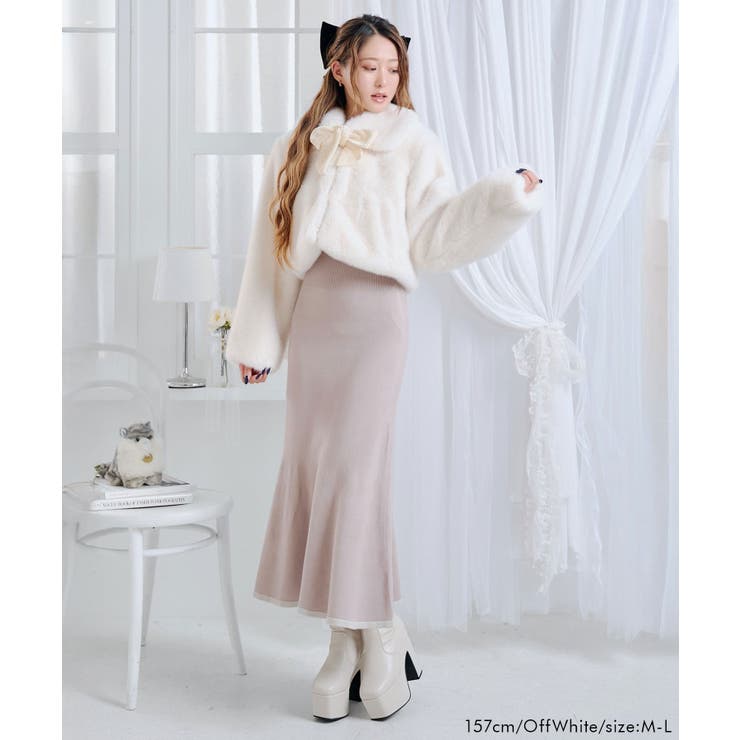 フェイクファーティペット付きショートコート【大きいサイズ有り】 量産型 地雷系 | DearMyLove | 詳細画像3 