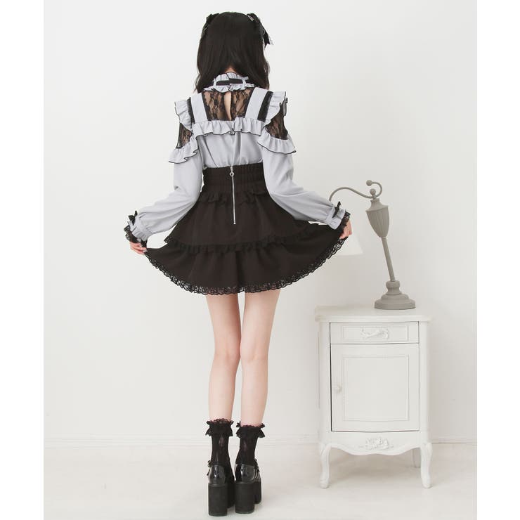 キラキラハートチョーカーベルトレースブラウス 量産型 地雷系 夢展望 | DearMyLove | 詳細画像15 