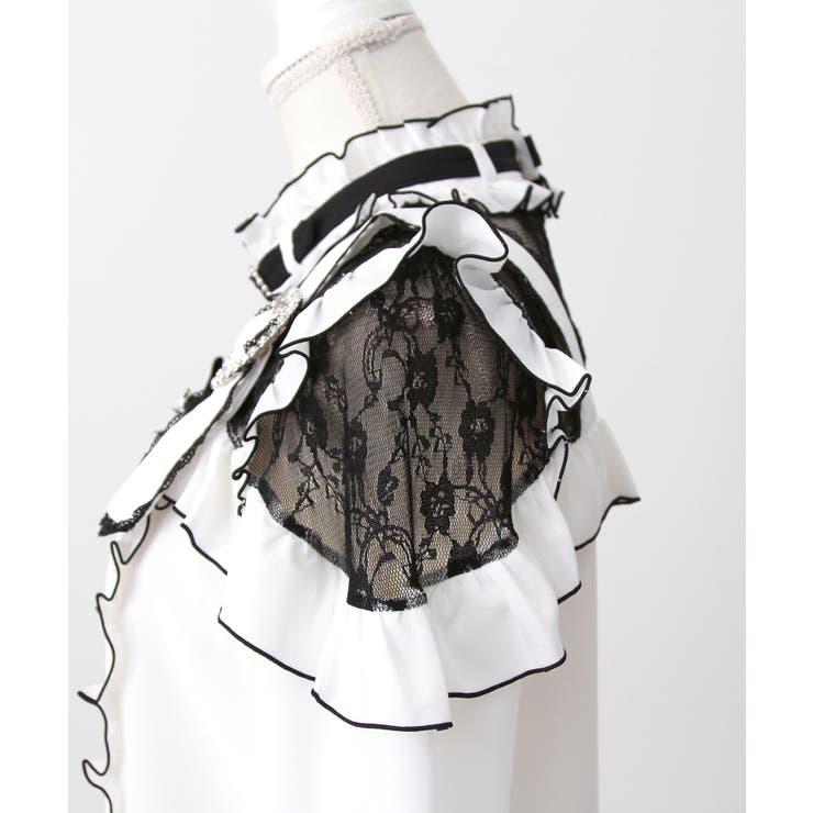 キラキラハートチョーカーベルトレースブラウス 量産型 地雷系 夢展望 | DearMyLove | 詳細画像38 