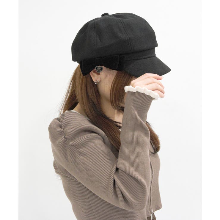 オリジナルハートチャーム付きリボンキャスケット 量産型 地雷系 夢展望 | DearMyLove | 詳細画像5 