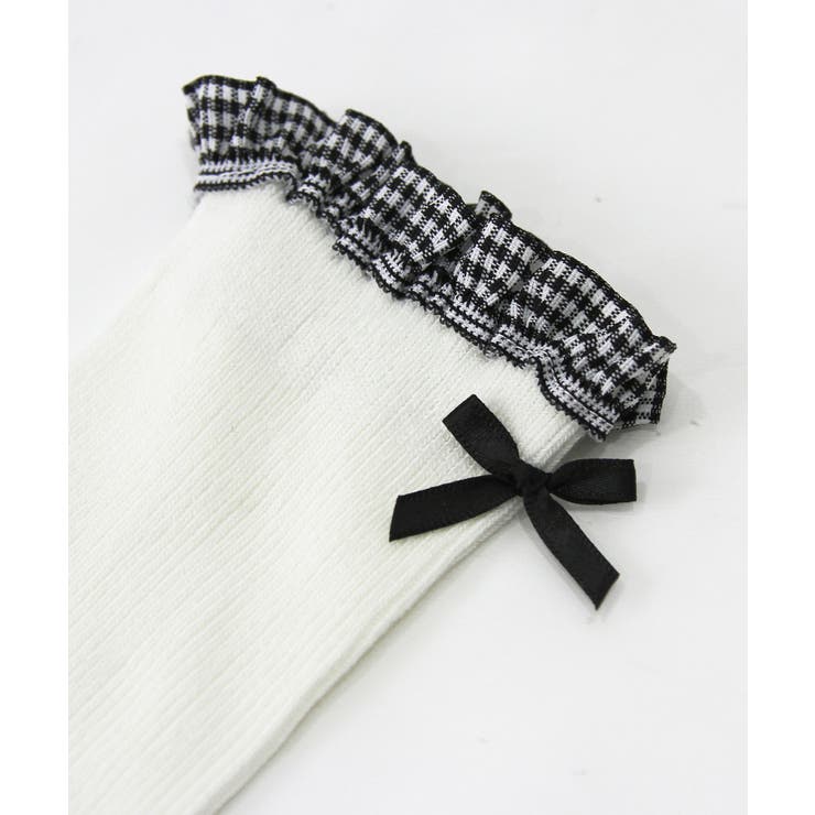 チェックフリルリボンハイソックス 量産型 地雷系 夢展望 | DearMyLove | 詳細画像12 