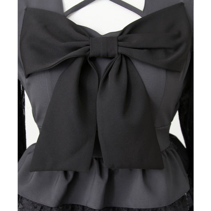 ビッグリボンハートスタッズチョーカー風レース袖フリルワンピース 量産型 地雷系 | DearMyLove | 詳細画像24 