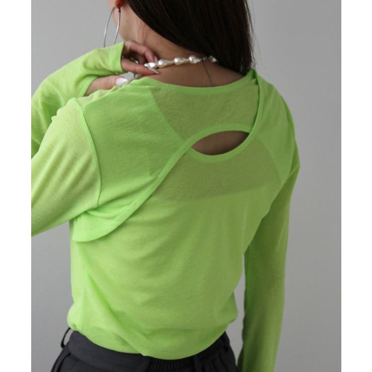 シアーレイヤード風ロングスリーブトップス 韓国 夢展望 | 夢展望 | 詳細画像17 