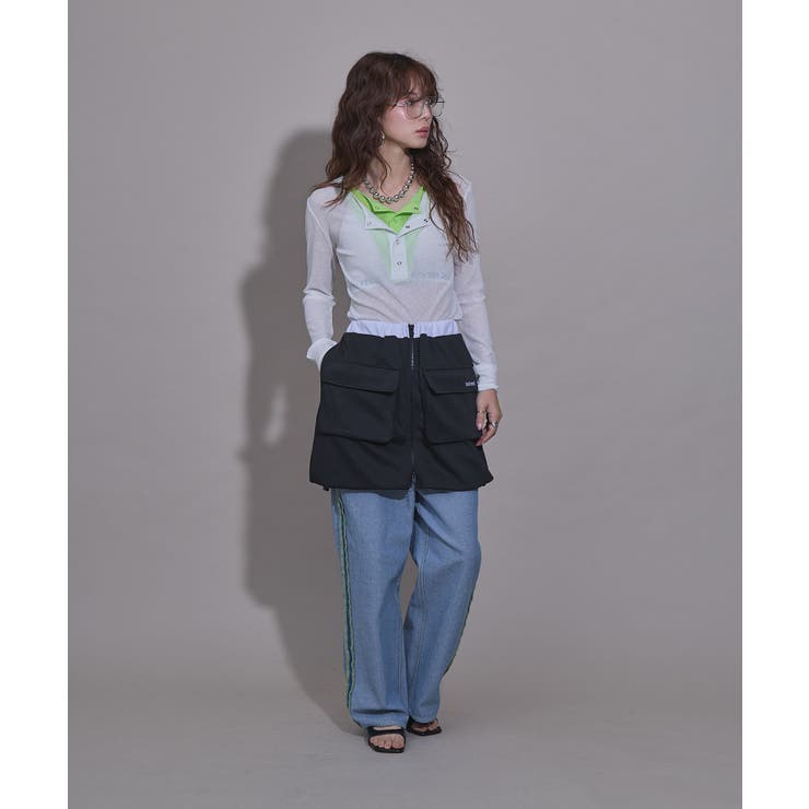 スキッパーカラーレイヤードシアートップス 韓国 夢展望 | 夢展望 | 詳細画像6 