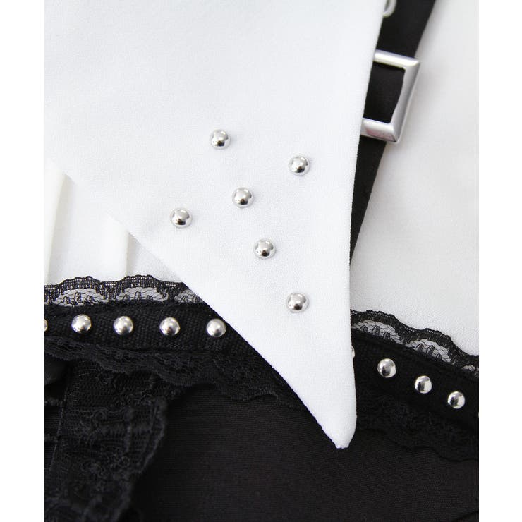 十字架スタッズジャンスカ風レースアッププリーツワンピース 量産型 地雷系 | DearMyLove | 詳細画像30 