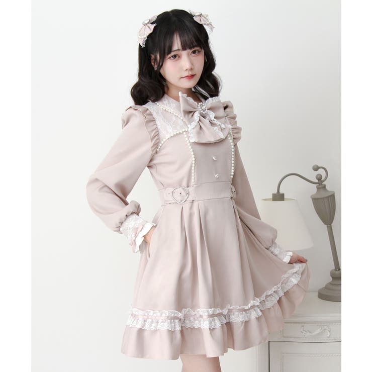 パールレースハートバックルときめきワンピース 量産型 地雷系 夢展望 | DearMyLove | 詳細画像5 