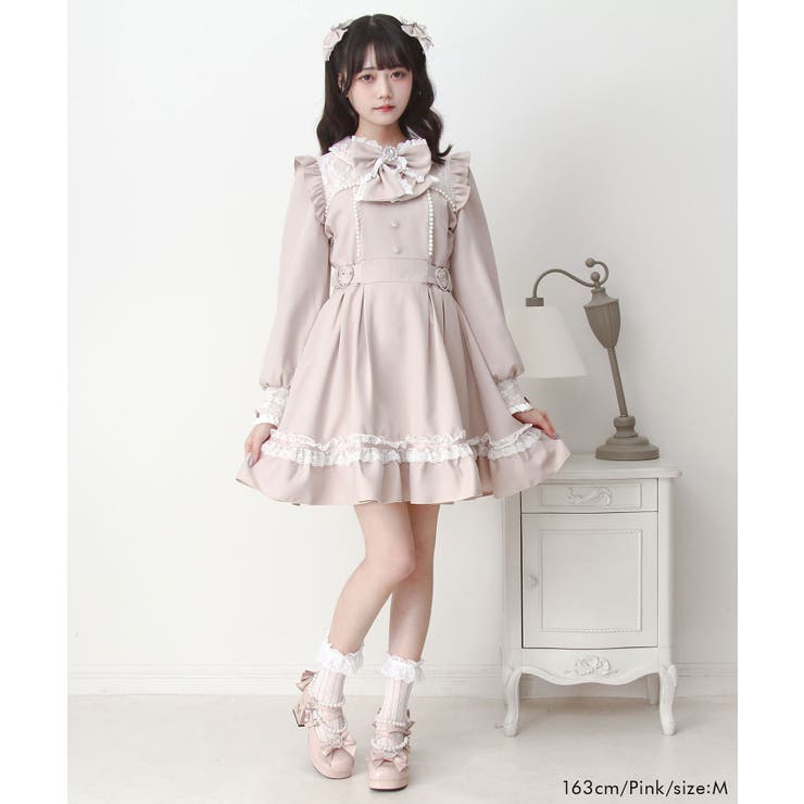 パールレースハートバックルときめきワンピース 量産型 地雷系 夢展望 | DearMyLove | 詳細画像6 