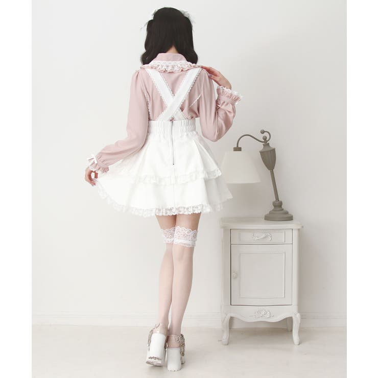 サス付きハートバックルレースアップリボンスカート 量産型 地雷系 夢展望 | DearMyLove | 詳細画像5 