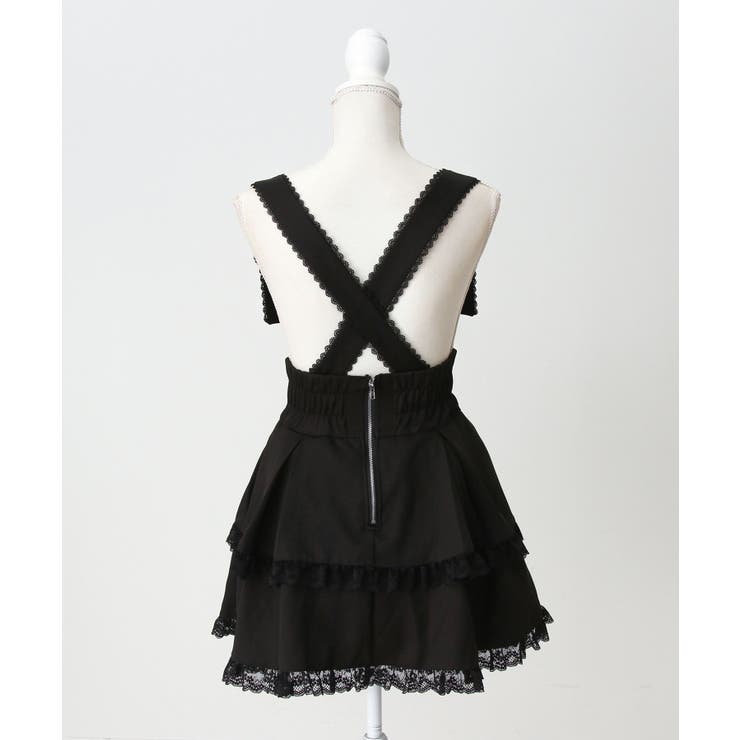 サス付きハートバックルレースアップリボンスカート 量産型 地雷系 夢展望 | DearMyLove | 詳細画像19 