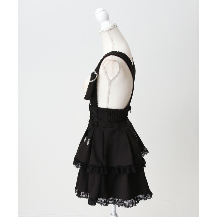 サス付きハートバックルレースアップリボンスカート 量産型 地雷系 夢展望 | DearMyLove | 詳細画像20 