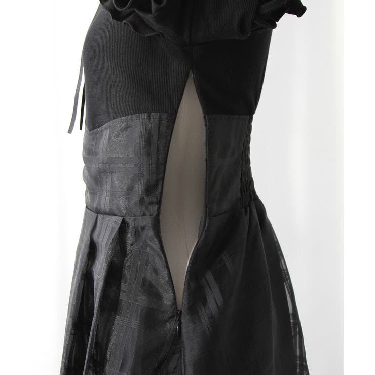 デコルテオープンシアーチェックスカートドッキングワンピース【大きいサイズあり】 … | DearMyLove | 詳細画像17 