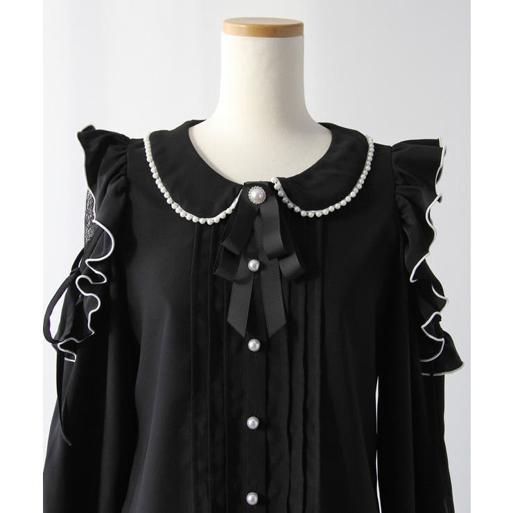 ショルダーレースフリル丸襟ブラウス【大きいサイズあり】 量産型 地雷系 夢展望 | DearMyLove | 詳細画像19 