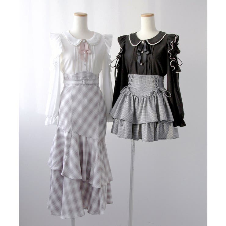 【4Lー5L】ショルダーレースフリル丸襟ブラウス 韓国 夢展望 | 夢展望 | 詳細画像9 