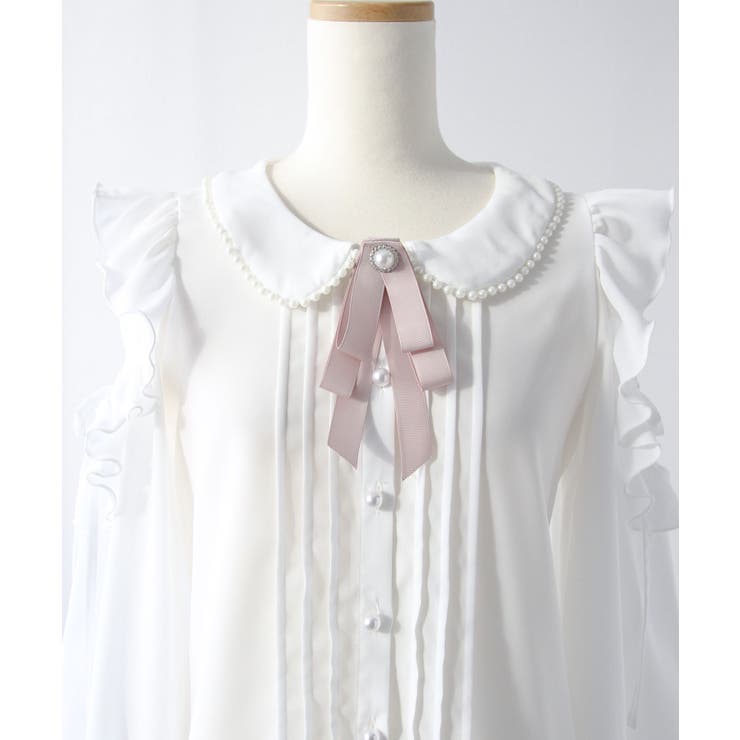 【4Lー5L】ショルダーレースフリル丸襟ブラウス 韓国 夢展望 | 夢展望 | 詳細画像22 