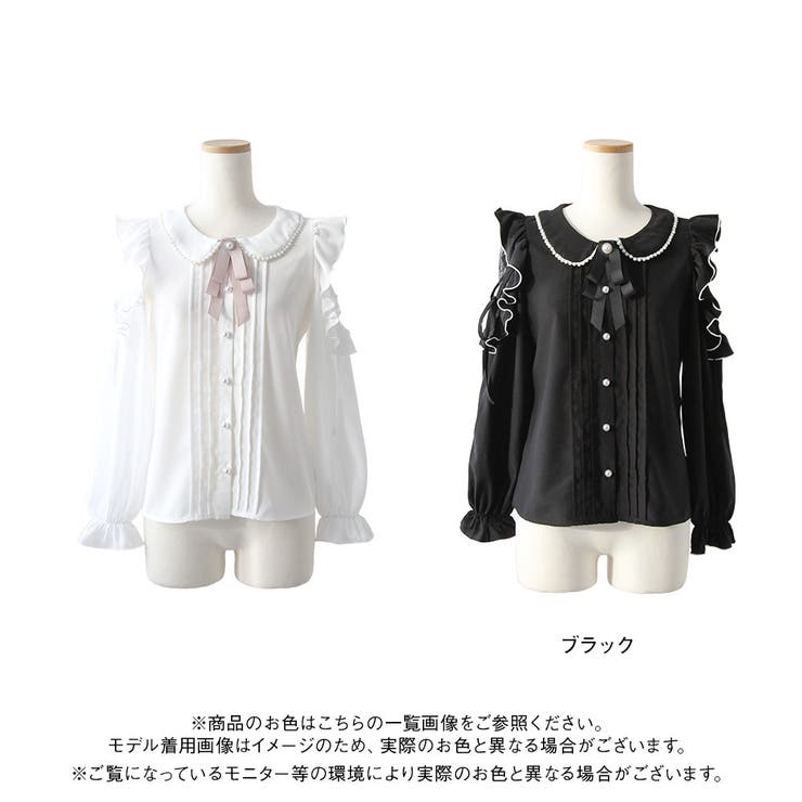 【4Lー5L】ショルダーレースフリル丸襟ブラウス 韓国 夢展望 | 夢展望 | 詳細画像11 