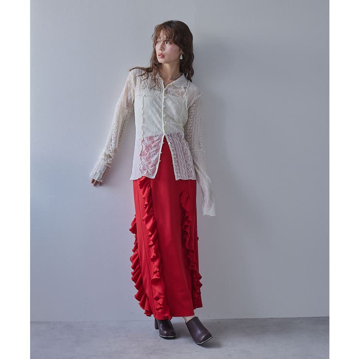 レースパッチワーク襟つきカーディガン 韓国 夢展望 | 夢展望 | 詳細画像9 