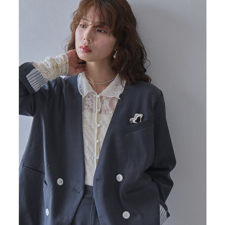 レースパッチワーク襟つきカーディガン 韓国 夢展望 | 夢展望 | 詳細画像10 