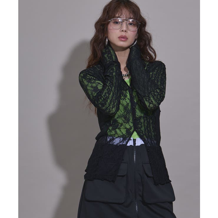 レースパッチワーク襟つきカーディガン 韓国 夢展望 | 夢展望 | 詳細画像15 