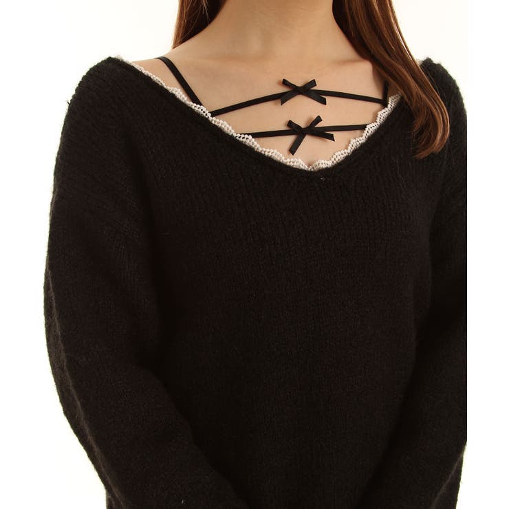 バックビックリボンゆるニットトップス 韓国 夢展望 | 夢展望 | 詳細画像17 